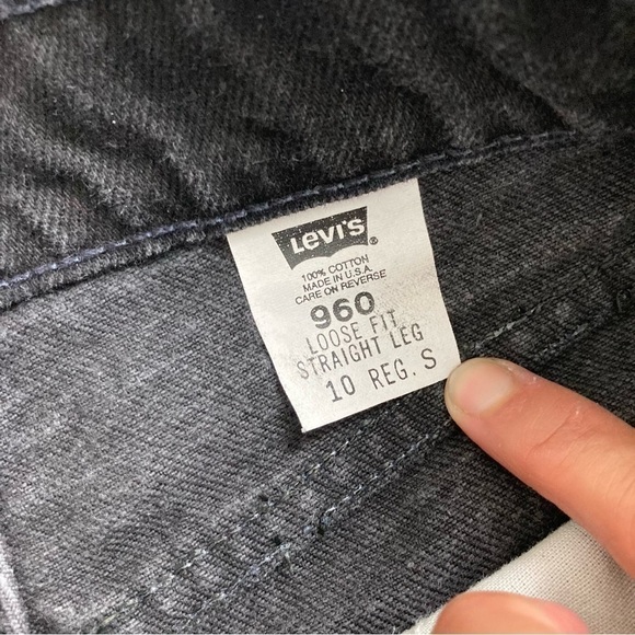 Vintage Levi’s 960 Orange Tab Jeans Black Size 10 High Waisted Loose Mom Fit 90s - Picture 5 of 8